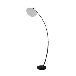 Lámpara de pie Radiant, negro/blanco, altura 156 cm, metal/tela
