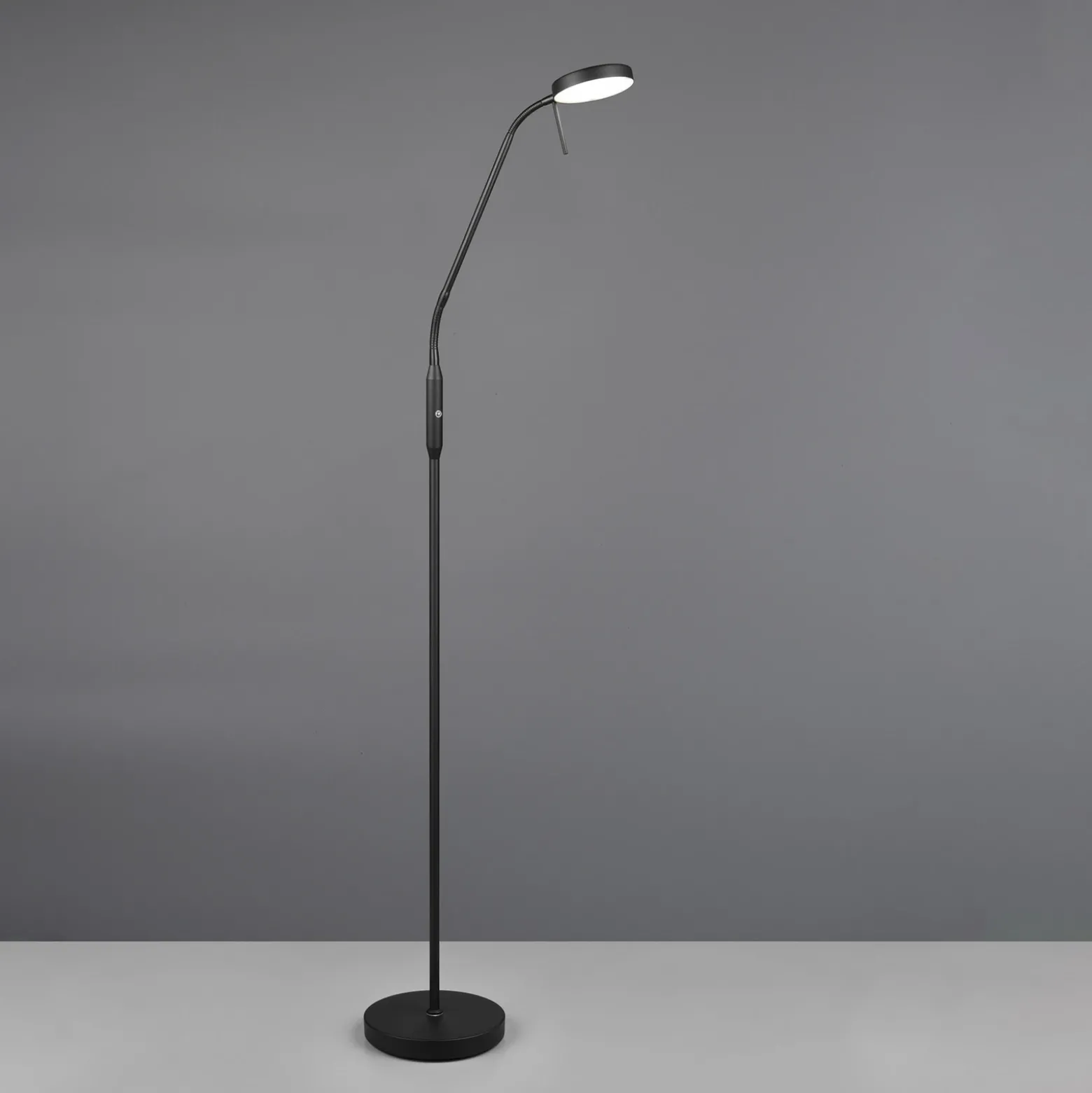 Lámpara de pie recargable LED Moreno, negro mate, CCT, atenuable