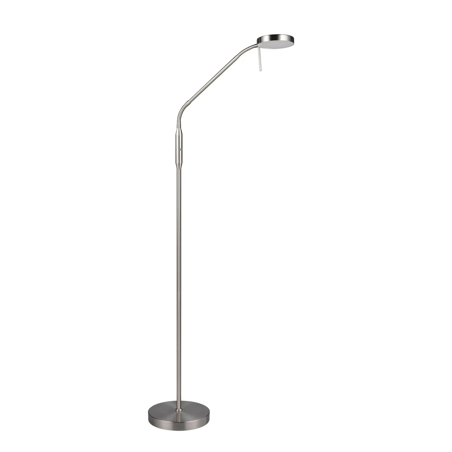 Lámpara de pie recargable LED Moreno, níquel mate, CCT, atenuable