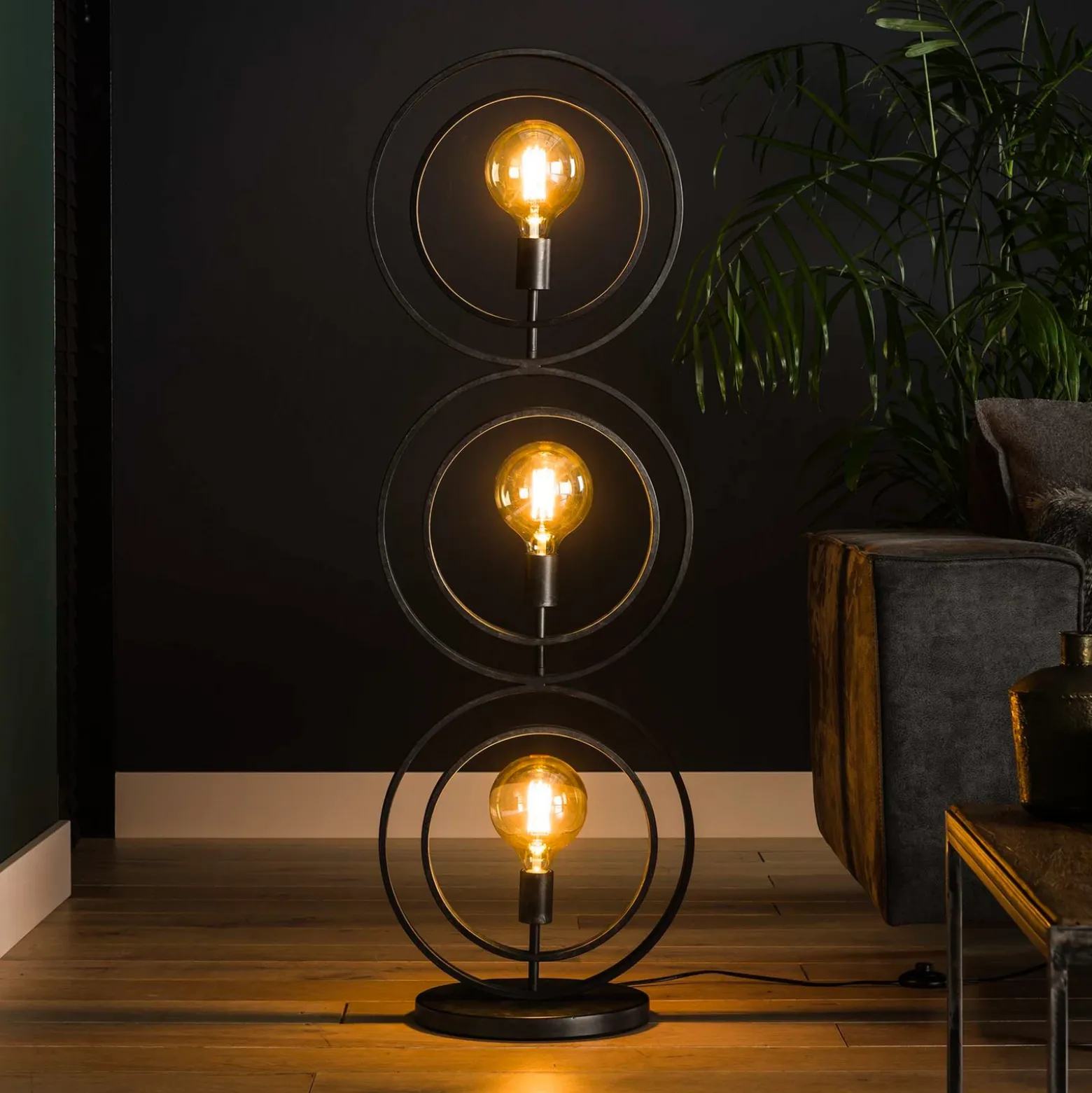 Lámpara de pie Ringelbach, antracita, 3 luces