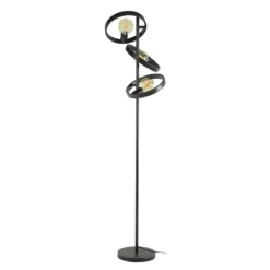 Lámpara de pie Ringelbach, 3 luces, antracita, metal, E27