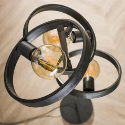 Lámpara de pie Ringelbach, 3 luces, antracita, metal, E27