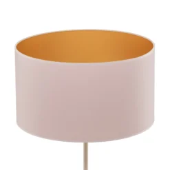 Lámpara de pie Roller, blanco/dorado, altura 145 cm
