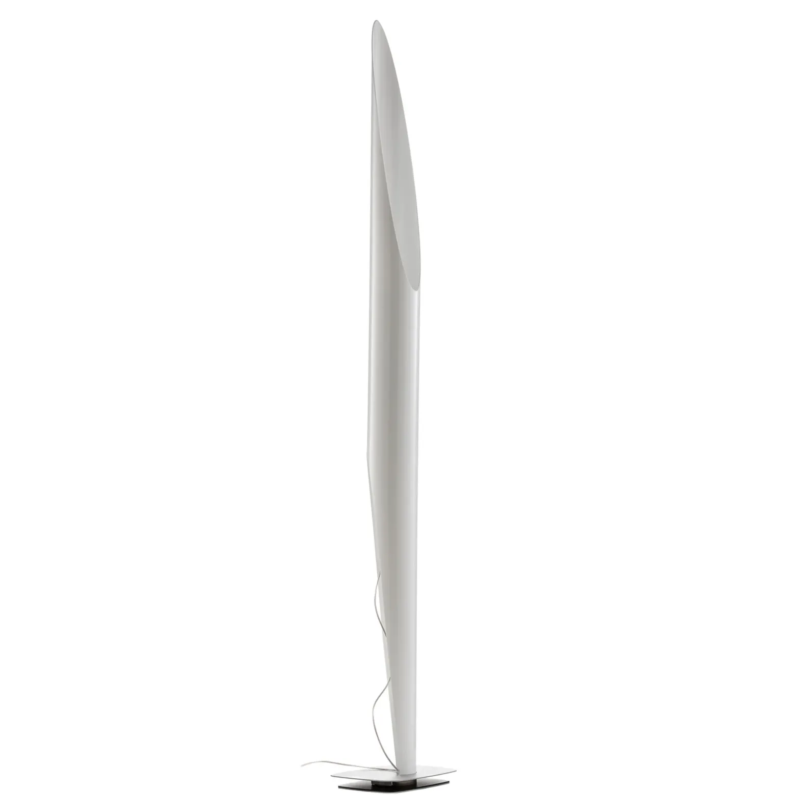 lámpara de pie Shakti de kdln, plateada, satinada blanca, altura 200 cm