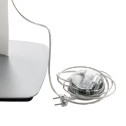 lámpara de pie Shakti de kdln, plateada, satinada blanca, altura 200 cm