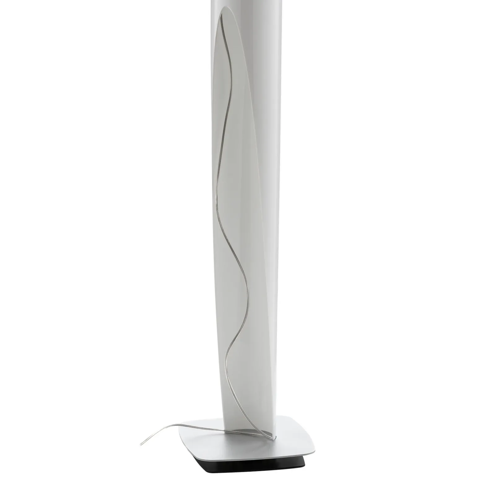 lámpara de pie Shakti de kdln, plateada, satinada blanca, altura 200 cm