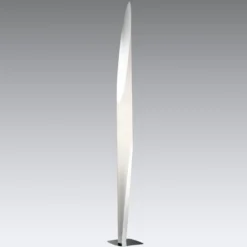 lámpara de pie Shakti de kdln, plateada, satinada blanca, altura 200 cm