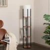 Lámpara de pie Shelf, negro/cobre, tela, altura 130 cm, E27