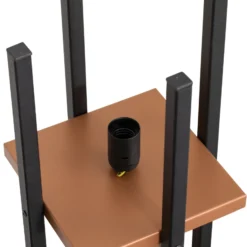 Lámpara de pie Shelf, negro/cobre, tela, altura 130 cm, E27