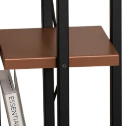 Lámpara de pie Shelf, negro/cobre, tela, altura 130 cm, E27