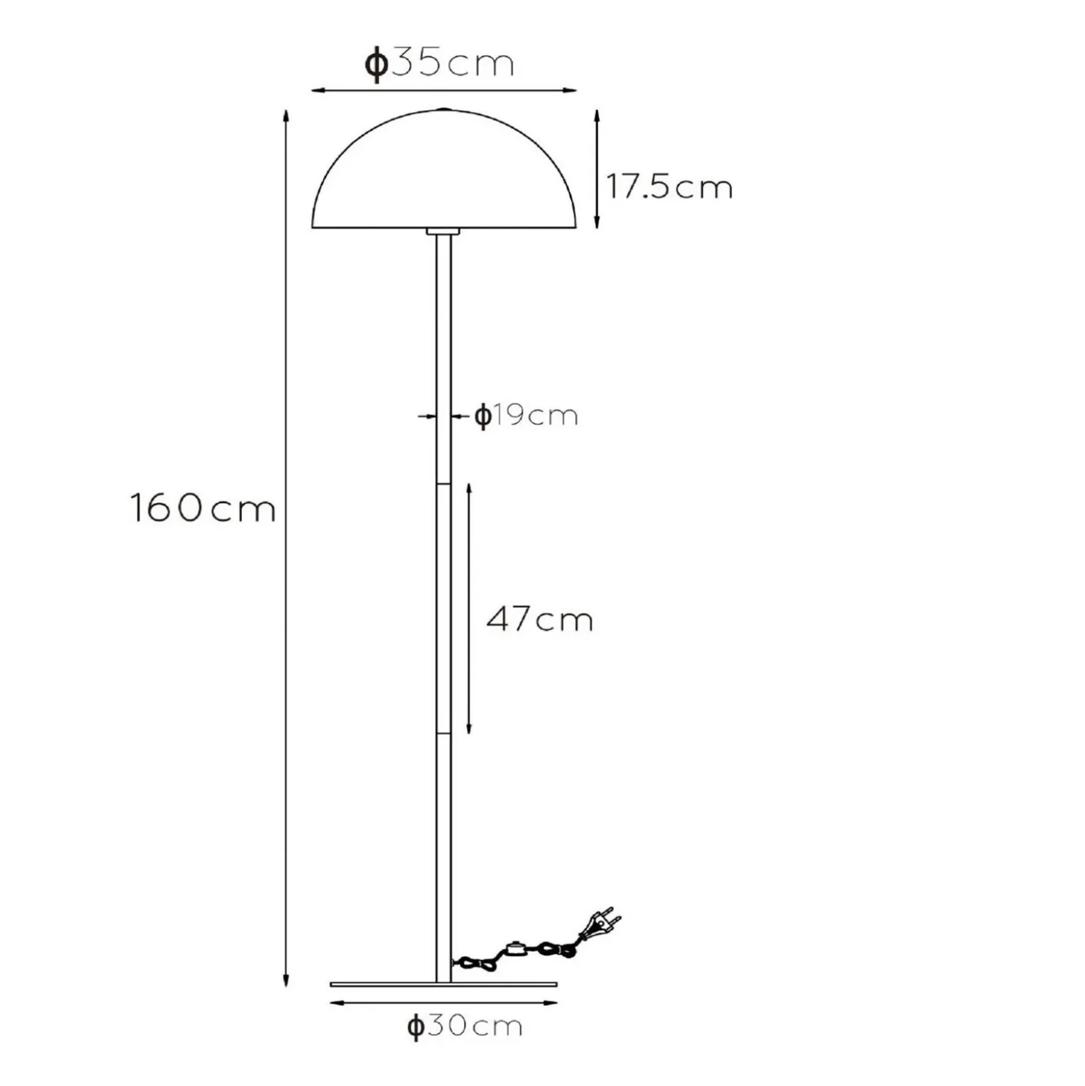 Lámpara de pie Siemon de acero, Ø 35 cm, verde