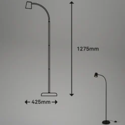 Lámpara de pie Skriva, ajustable, GU10, negro