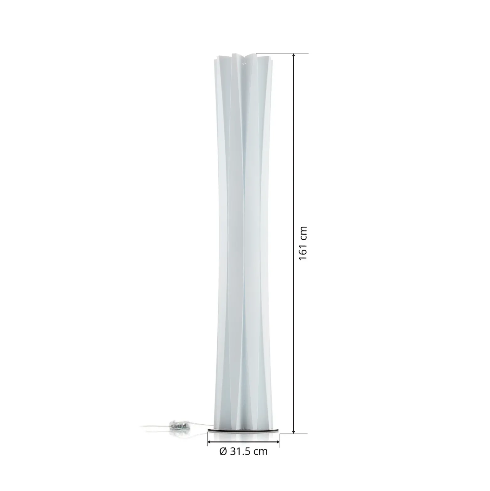 Lámpara de pie Slamp Bach, altura 161 cm, blanca