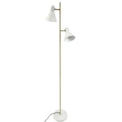 Lámpara de pie Sleep de Dyberg Larsen, blanco cemento, altura 165 cm, acero