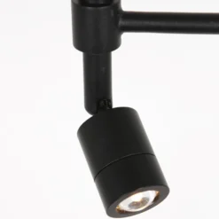 Lámpara de pie Stang, brazo de lectura LED, mimbre negro/natural