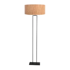 Lámpara de pie Stang, negro/marrón, altura 160 cm, corcho