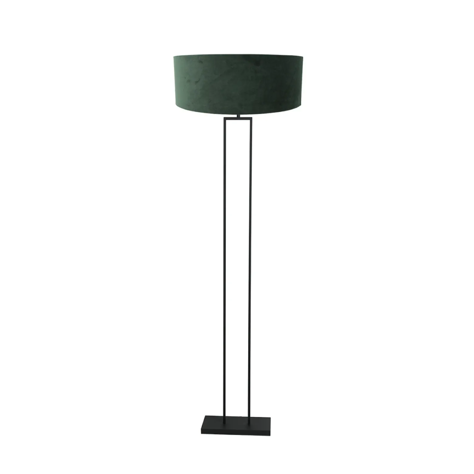 Lámpara de pie Stang, negro/terciopelo verde, altura 160 cm, E27