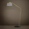 Lámpara de pie Stars of Light Almerimar, gris/latón, 181 cm