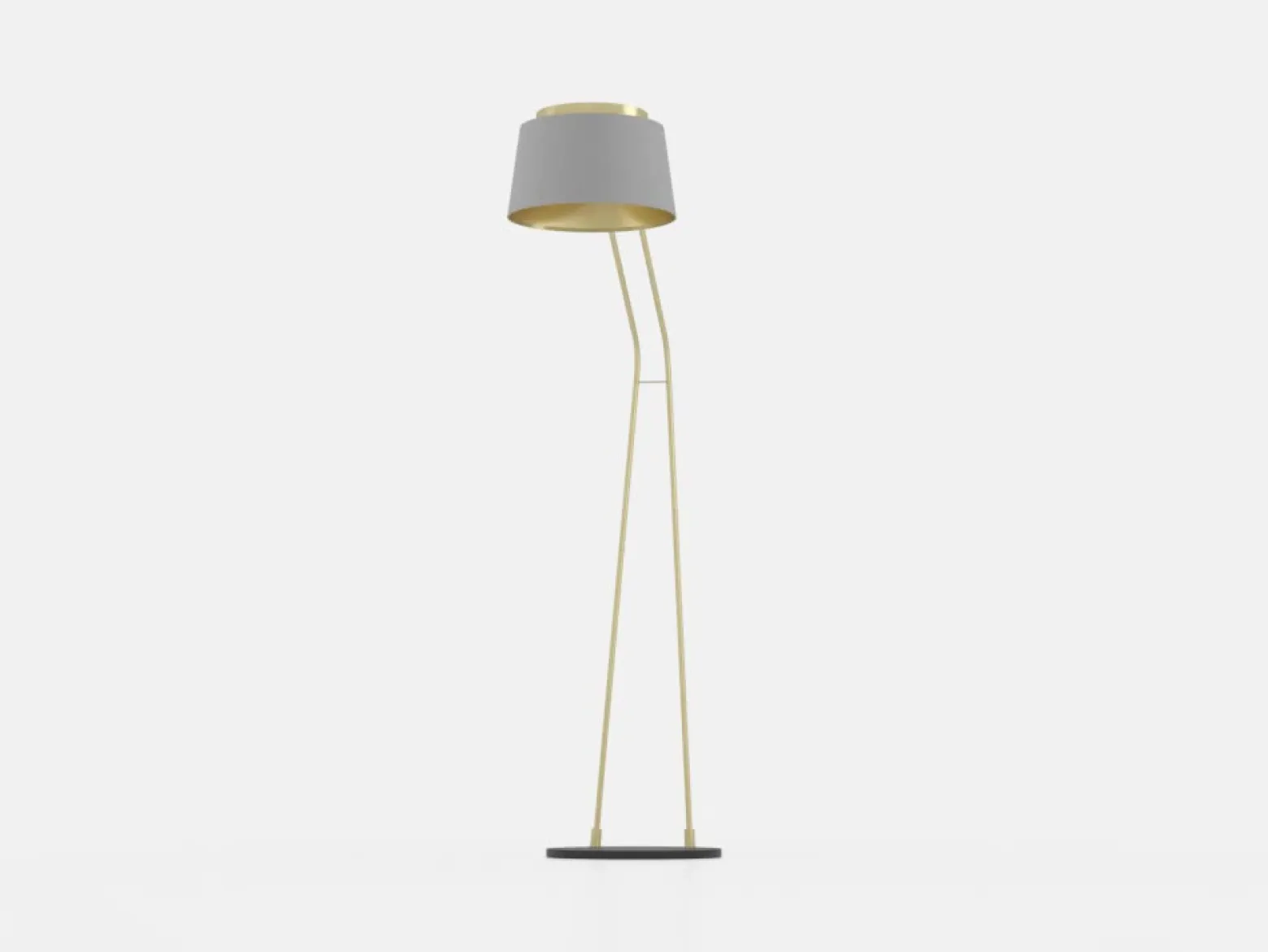 Lámpara de pie Stars of Light Almerimar, gris/latón, 181 cm