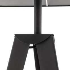 Lámpara de pie Tago, negra/plateada, de tres patas, 155 cm