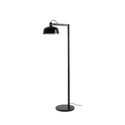 Lámpara de pie Tatawin, negra, acero/vidrio, altura 148 cm