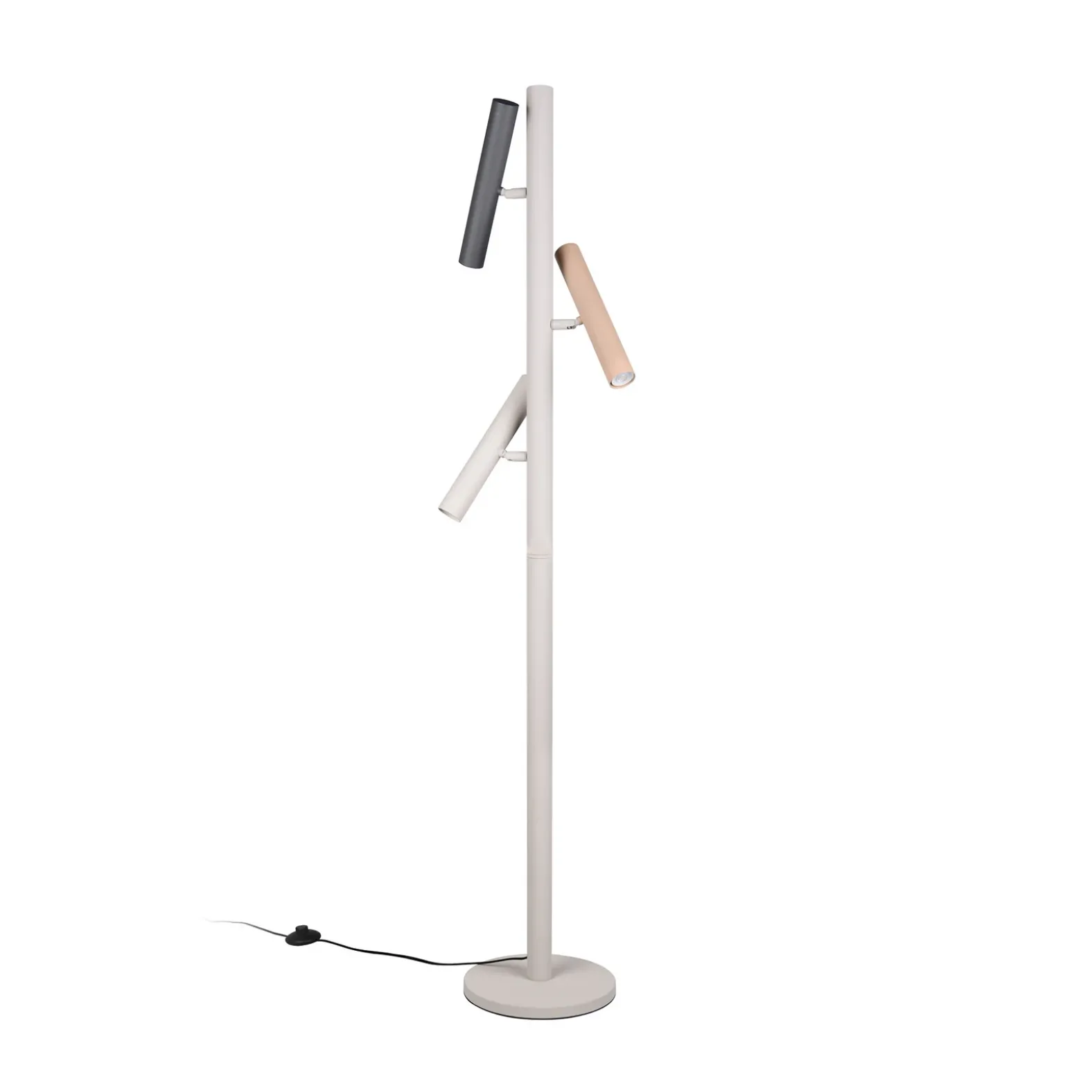 Lámpara de pie Terloa, multicolor, altura 143 cm, metal, 3 luces.