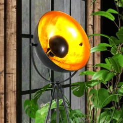 Lámpara de pie Timo, negro/dorado, metal, 153 cm de altura, E27