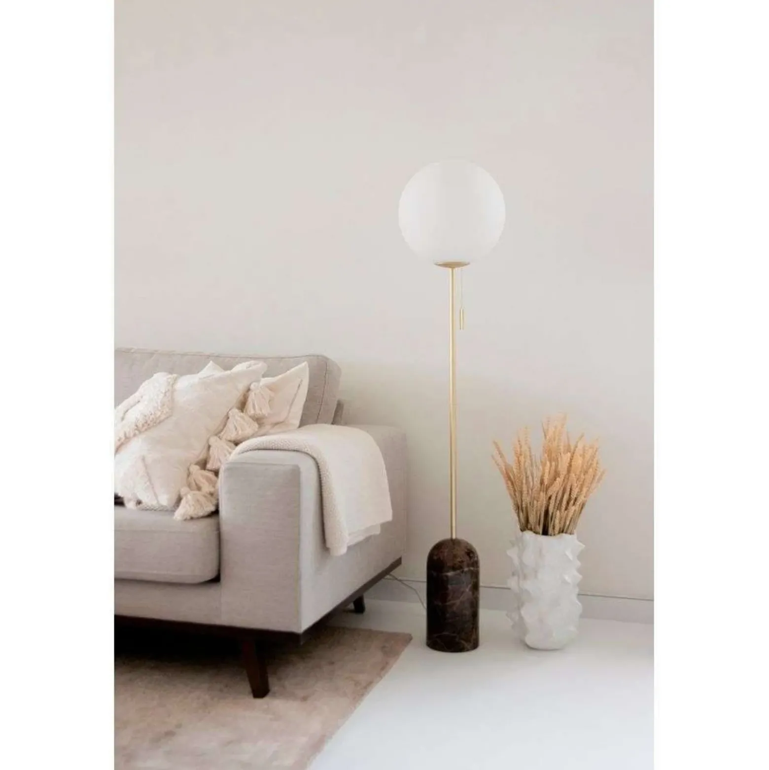 Lámpara de pie Torrano de Globen Lighting, marrón, altura 145 cm
