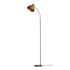 Lámpara de pie Varzan, dorada, metal, altura 162 cm, E27