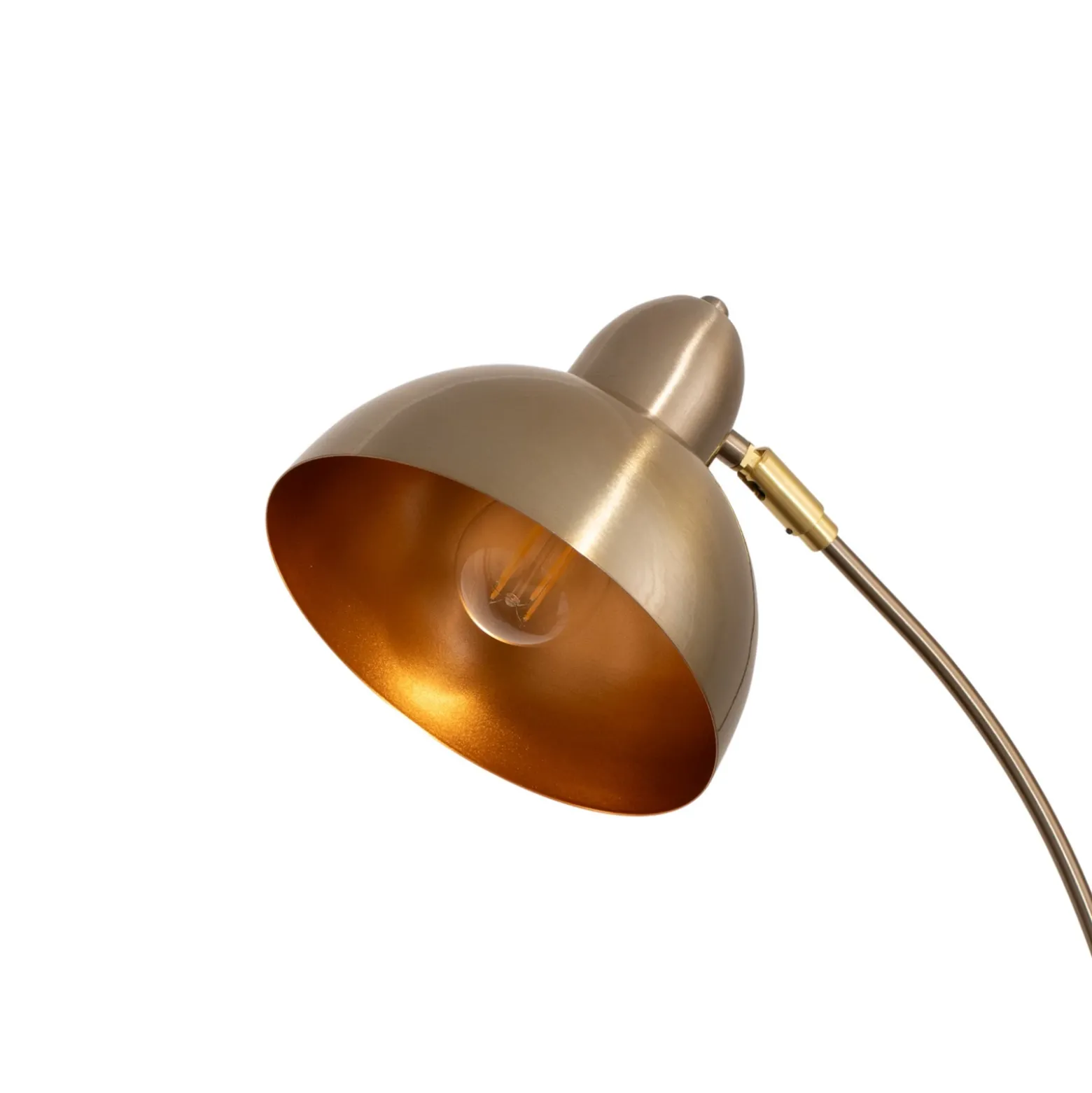 Lámpara de pie Varzan, dorada, metal, altura 162 cm, E27