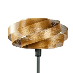 Lámpara de pie Vento, negro/dorado, metal, Ø 40 cm, E27