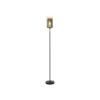 Lámpara de pie Ventotto, negro/oro, altura 165 cm, metal/vidrio