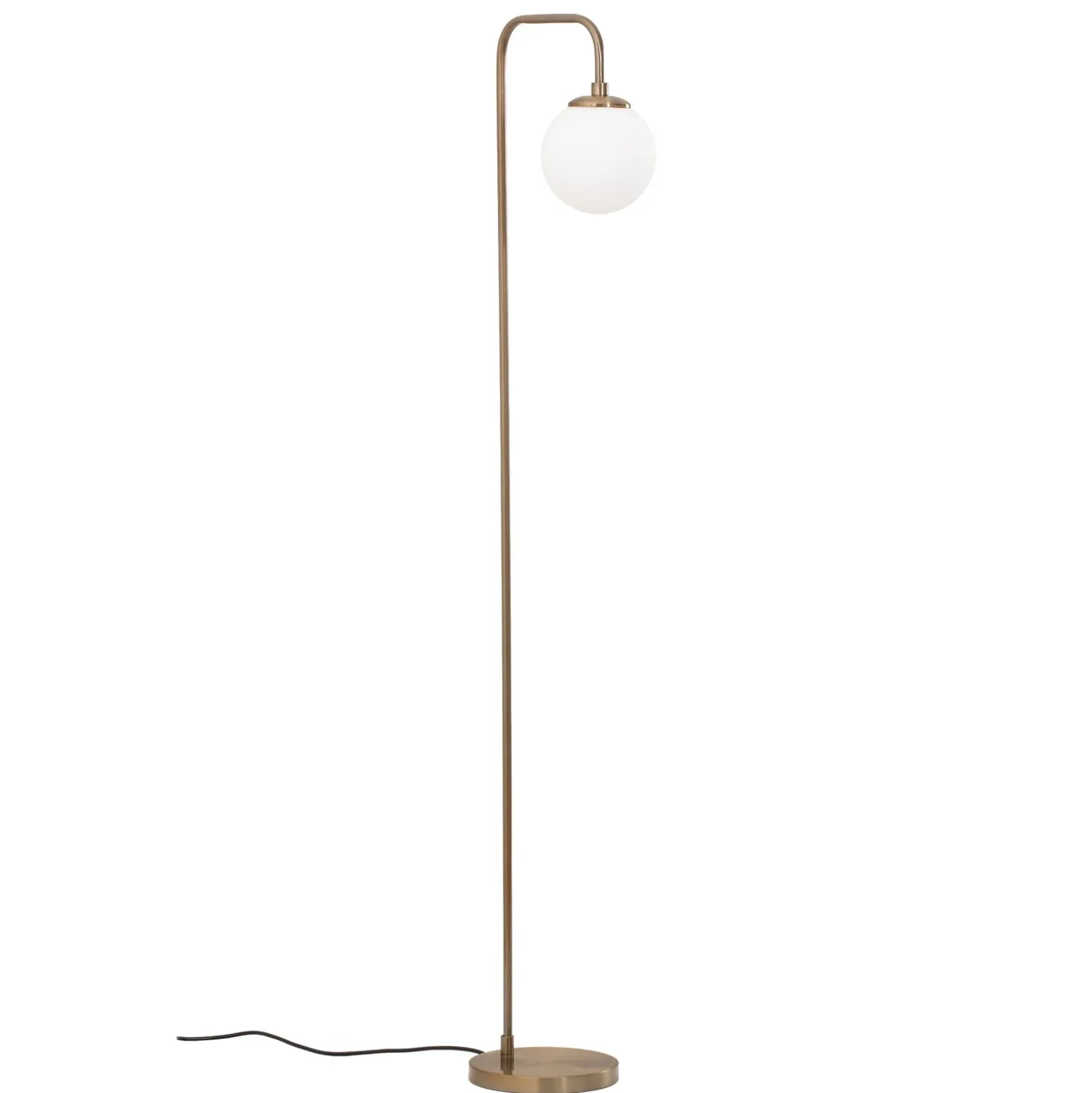 Lámpara de pie Viran, oro antiguo, cristal, altura 146 cm, E14