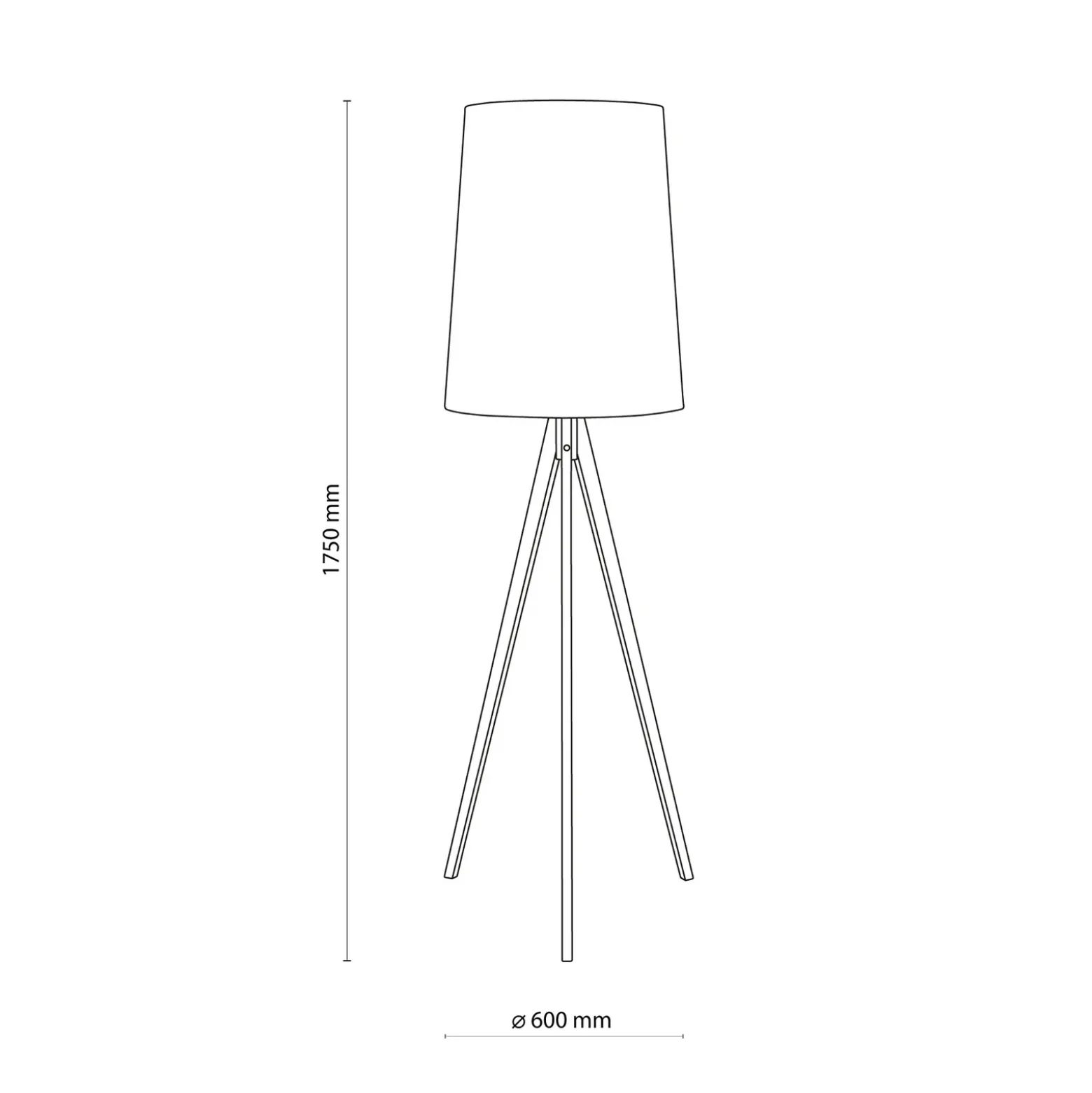Lámpara de pie Walz, color crema, madera, altura 175 cm, E27