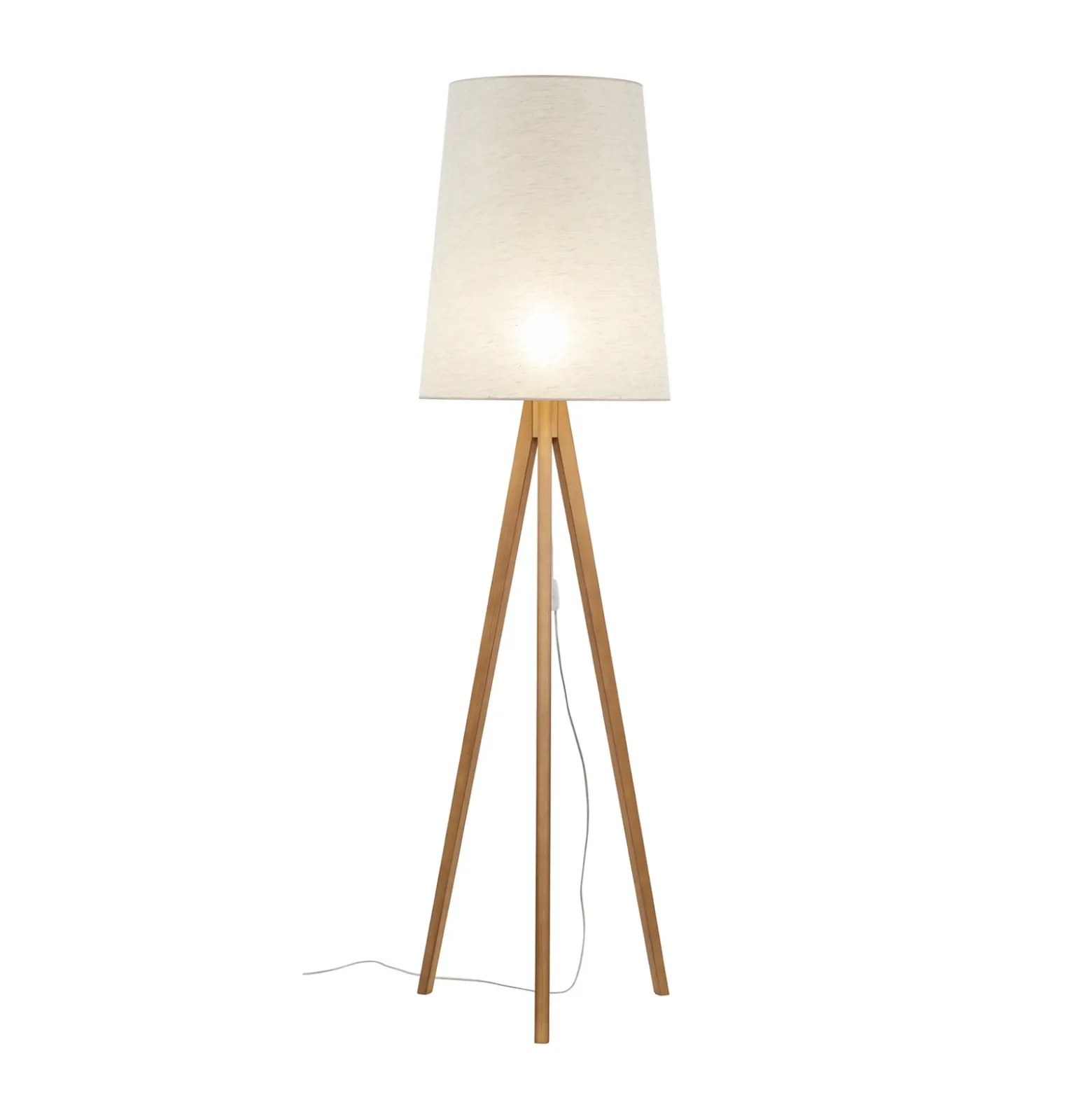 Lámpara de pie Walz, color crema, madera, altura 175 cm, E27