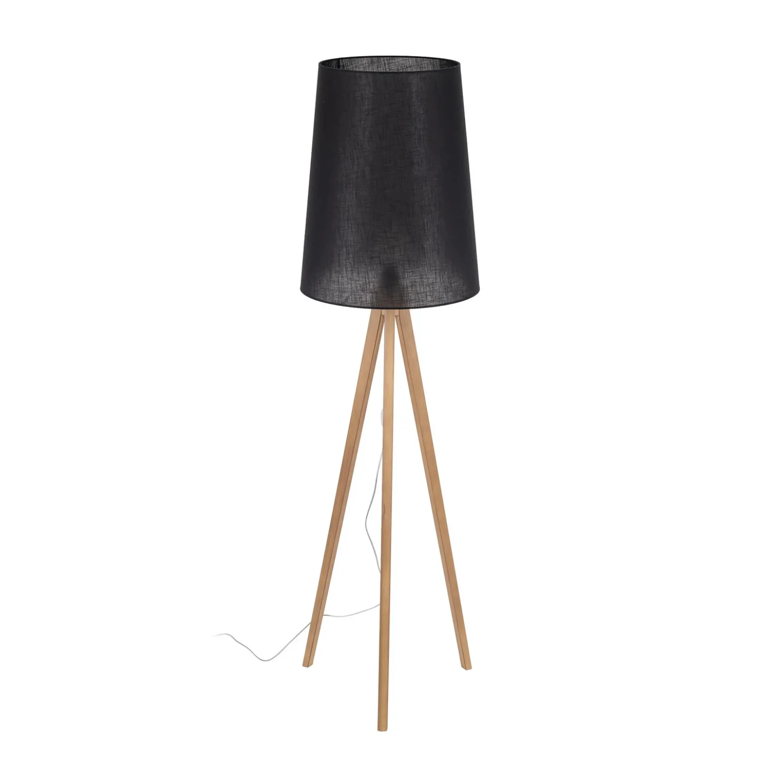 Lámpara de pie Walz, negra, madera, altura 175 cm, E27