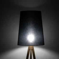 Lámpara de pie Walz, negra, madera, altura 175 cm, E27