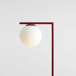Lámpara de pie Zac, opalino/burdeos, de 1 luz