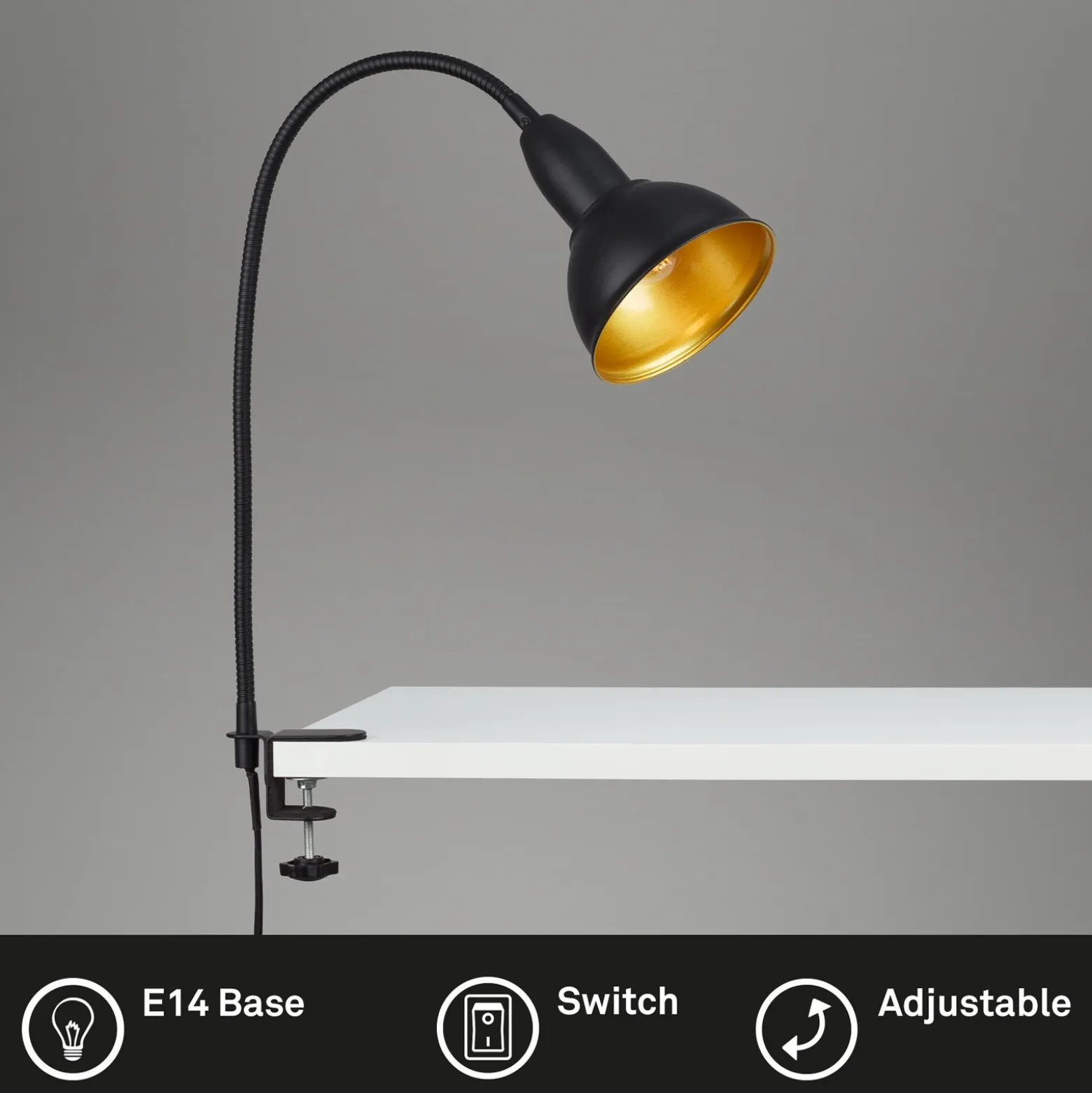 Lámpara de pinza Hygge Comfort light Retro, negro