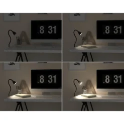 Lámpara de pinza Lauri, negra, atenuable en 3 niveles, LED GU10 3.000 K