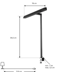 Lámpara de pinza LED Arcchio Shax, negra, con sensor, atenuable, 4.000 K