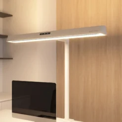 Lámpara de pinza LED Arcchio Shax, blanca, con sensor, atenuable, 4.000 K