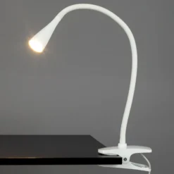 Lámpara de pinza LED Baris de Lindby, blanca, altura 44 cm, 3000K