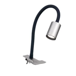 Lámpara de pinza LED Kurt níquel-mate