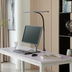 Lámpara de pinza LED Lindby Nilay, altura 97,5 cm, CCT, oficina en casa