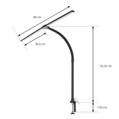 Lámpara de pinza LED Lindby Nilay, altura 97,5 cm, CCT, oficina en casa