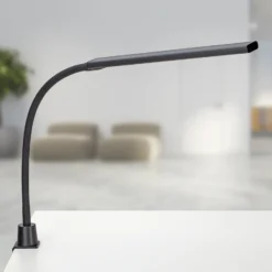 Lámpara de pinza LED MAULpirro, negra, 37 cm, atenuable