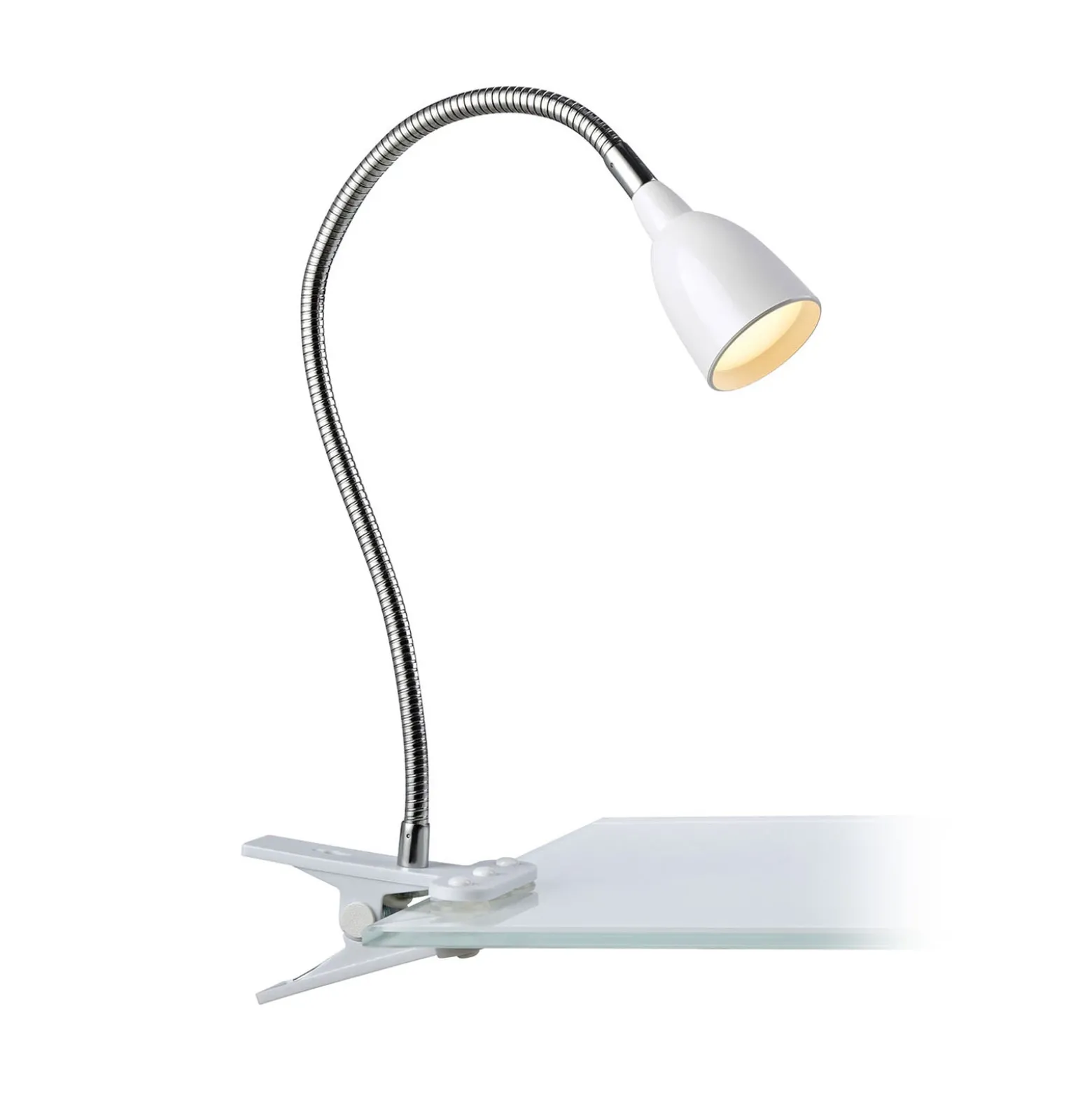 Lámpara de pinza LED Tulip, blanco