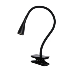 Lámpara de pinza LED Zozy, negra, 3-StepDim, brazo flexible