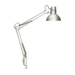 Lámpara de pinza MAULstudy, color plateado, altura 44 cm, metal